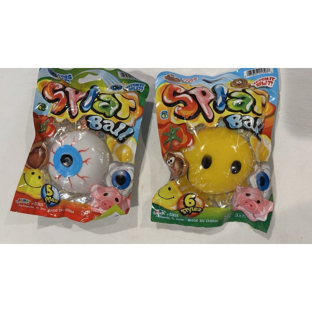 Splat Balls. Toss It Watch It Splat. Smiley Face, And Eyeball.‎ Set of two. 2036